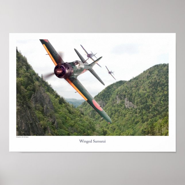 Aviation Art Poster "Winged Samurai Zero" (Devant)