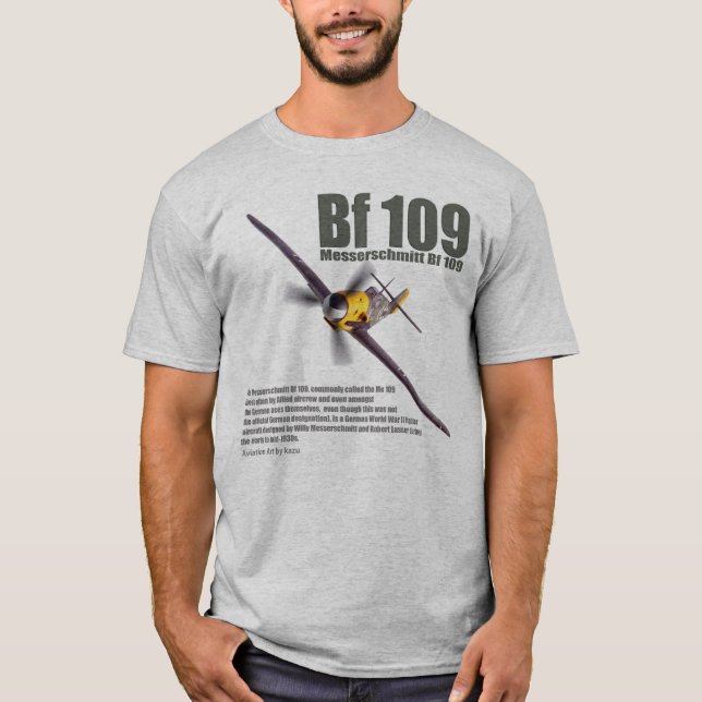 Aviation Art T-shirt "Messerschmitt Bf 109" (Devant)