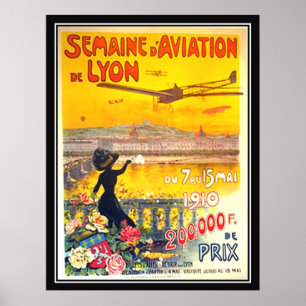 Aviation week Lyon France 1910 Poster print