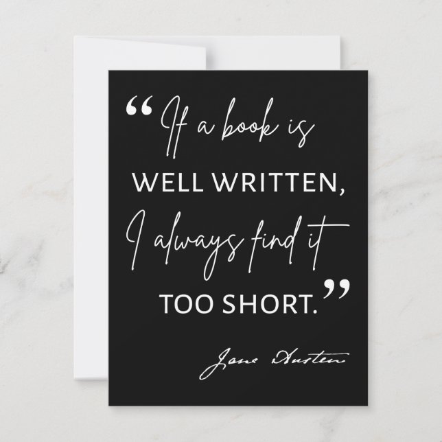 Avid Reader II - Citation de Jane Austen (Devant)
