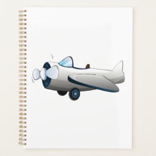 Avion à hélice de dessin animé blanc Style Rétro V