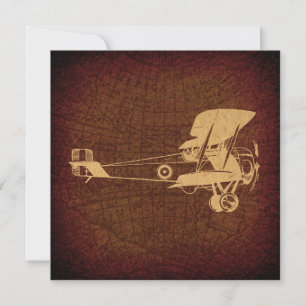Avion antique vintage Biplane avec carte