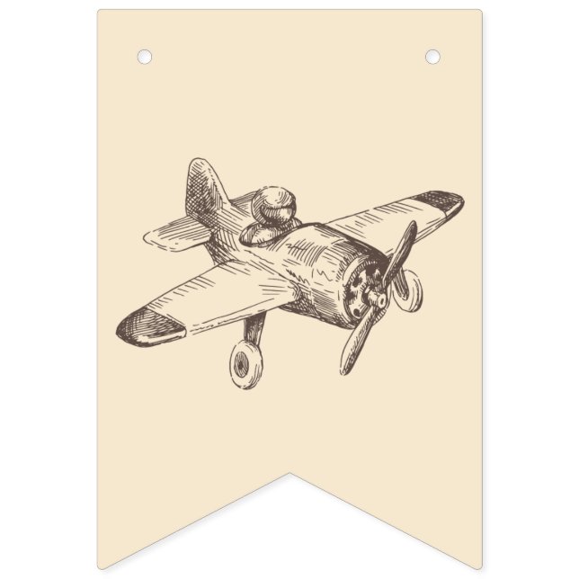 avion, avion, vintage, BANNIÈRE DE BUNNING (Septième drapeau)