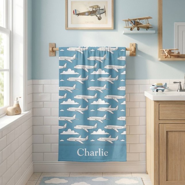 Avion bleu personnalisé pour enfants (Créateur téléchargé)