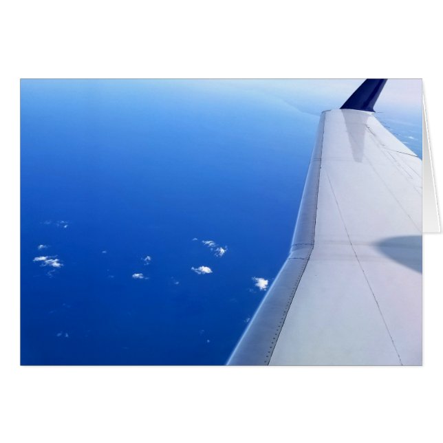 Avion dans Sky Photo Carte vierge intérieure (Devant horizontal)