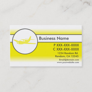 Avion de fond blanc jaune personnalisé cartes de v