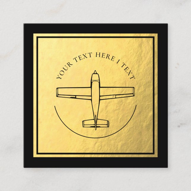 Avion de l'aviation - Faux Gold Foil Carte de visi (Devant)