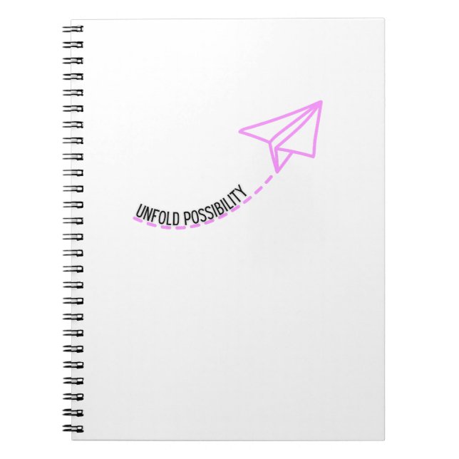 Avion en papier dans le Carnet Spiral en vol (Devant)