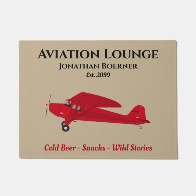 Avion Lounge Pub Man Cave Porte Mats Tapis (Devant)