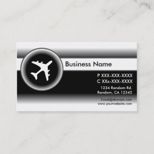 Avion noir blanc fondu personnalisé cartes de visi