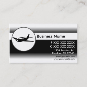 Avion noir blanc fondu personnalisé cartes de visi