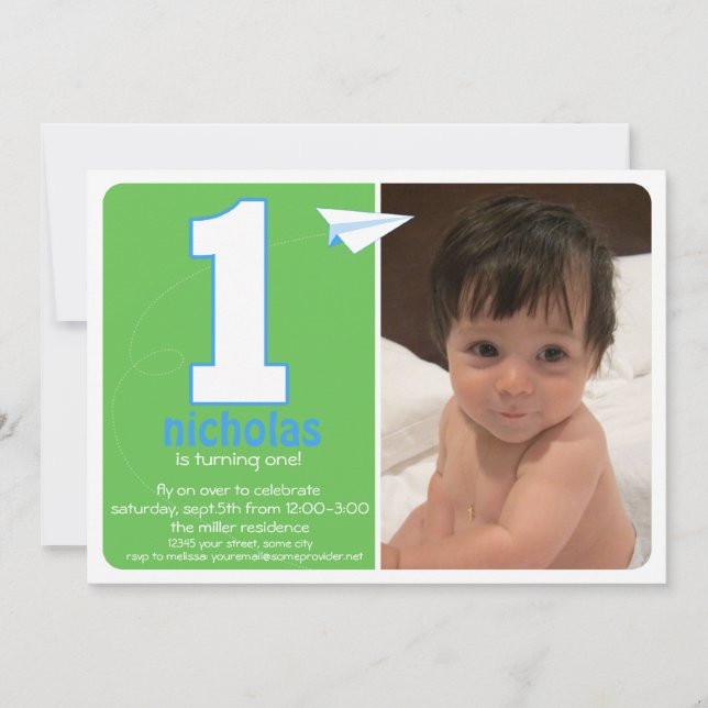 Avion photo Hip Paper Un an Invitation photo 2 (Devant)