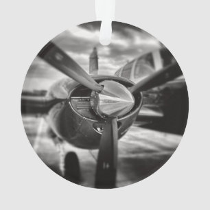 Avion propulseur noir et blanc
