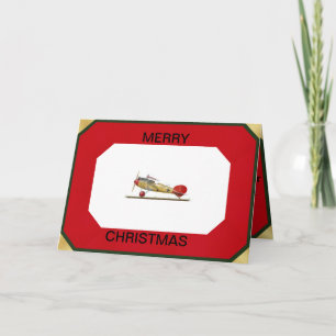 Avion Red Baron sur une carte de Noël