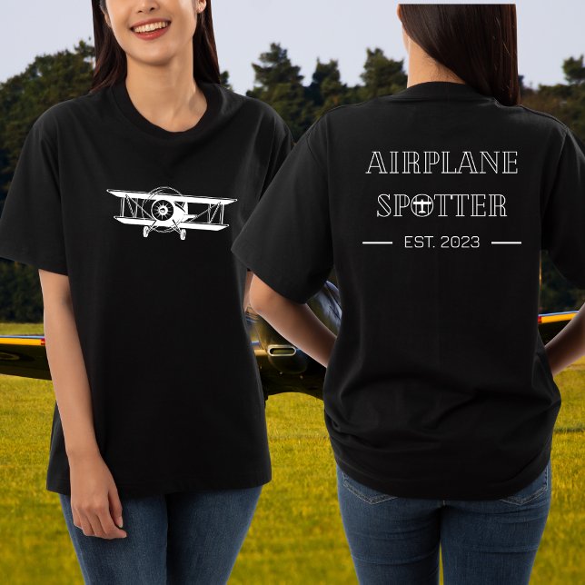 Avion Spotter Est. 20xx T-shirt aviation personnal (Créateur téléchargé)