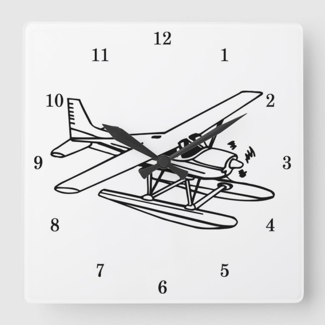 Avion très Cool sur flotteurs Horloge murale (Recto)