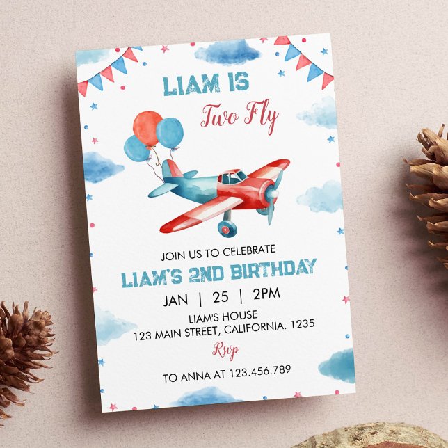 Avion vintage Anniversaire Invitation Vol (Créateur téléchargé)