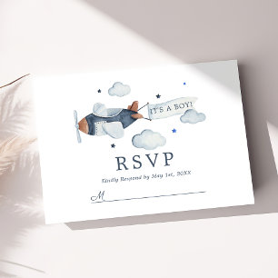 Avion vintage C'est un Baby shower garçon carte RS
