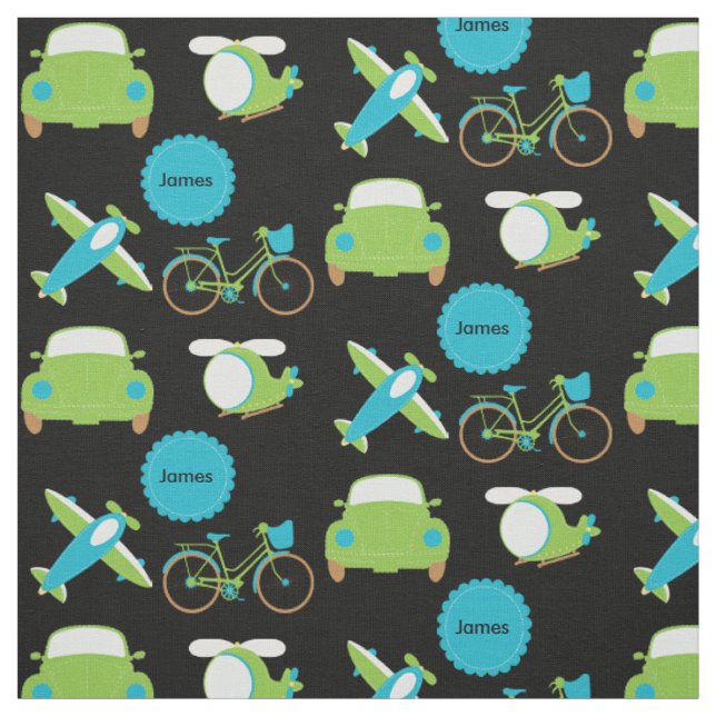 Avions, vélos, et tissu de bleu d'automobiles (Échantillon)