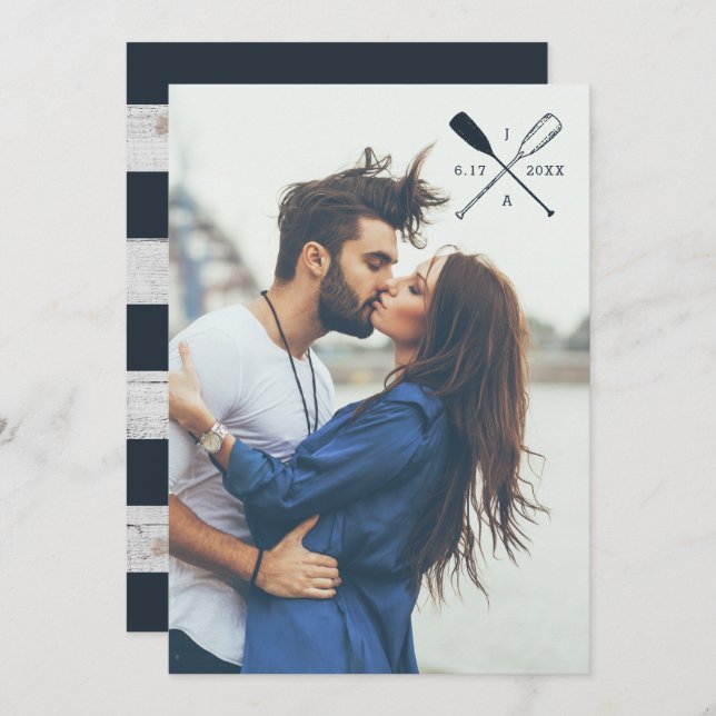 Avirons rustiques nautiques du FAIRE-PART DE (Devant / Derrière)