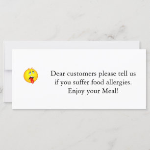 Avis d'allergie de restaurant v2.0