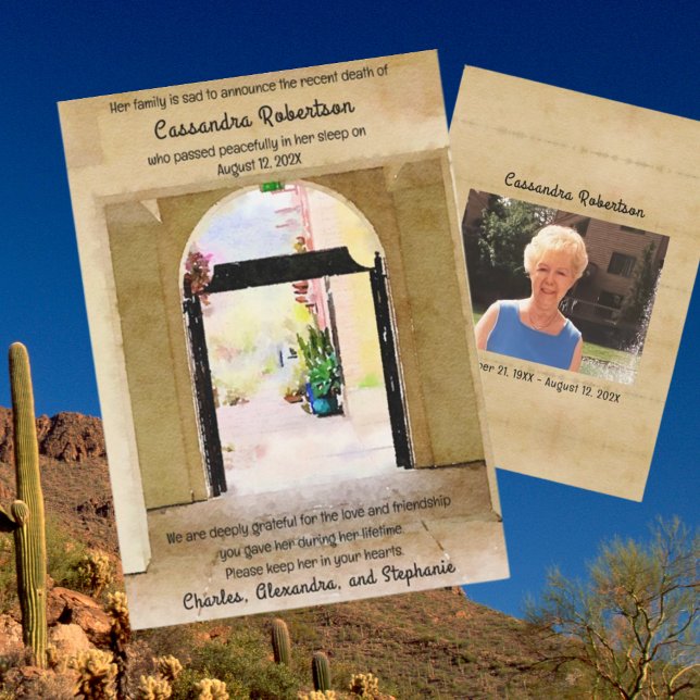 Avis de décès à thème du sud-ouest Faire-part (Créateur téléchargé)