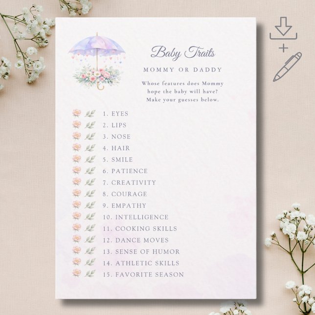 Avis de printemps Bébé Traits Carte (Créateur téléchargé)