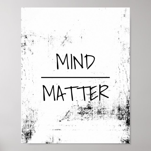 avis sur la matière citation poster noir et blanc (Devant)