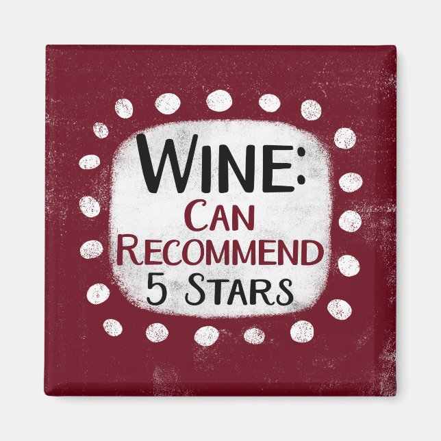 Avis sur le vin 5 étoiles Refrigerator Magnet (Devant)