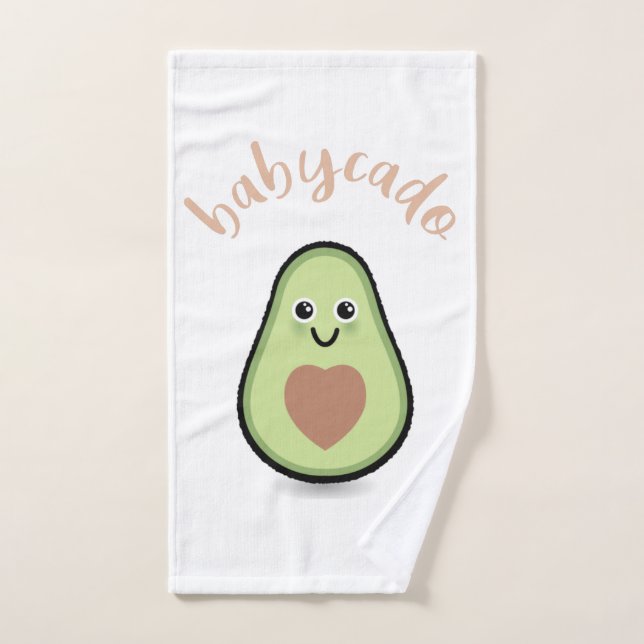 Avocado avec coeur Babycado pour un bébé (Serviette à main)