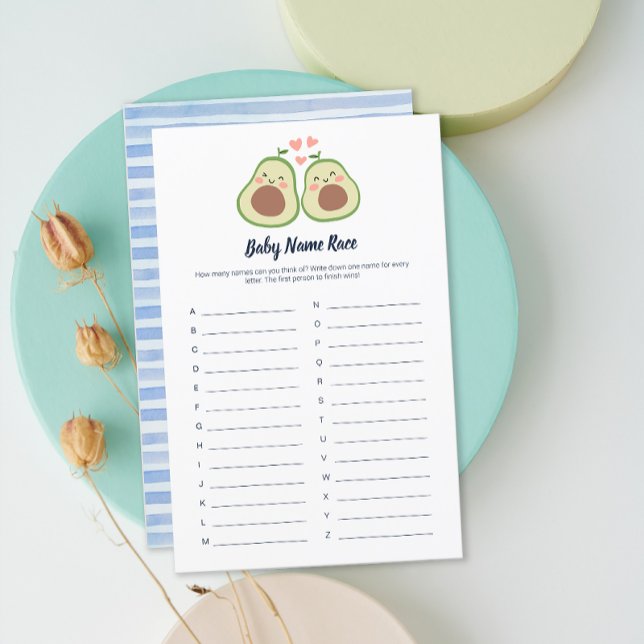 Avocado Genre Neutre Baby shower Noms de bébé (Avocado Gender Neutral Baby Shower Baby Names)