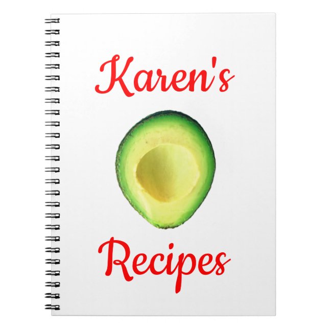 Avocado Karen (Nom) Recettes Carnet spiral (Devant)