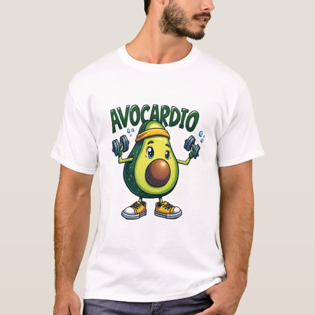 Avocardio Funny Workout Avocado T-shirt (Devant)