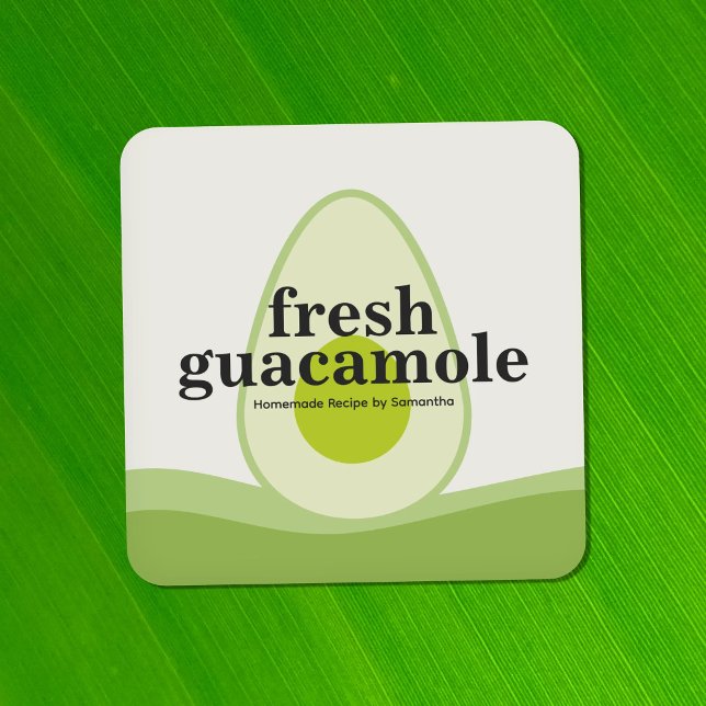 Avocat - Autocollant d'étiquette de Guacamole Mode (Avocado - Modern Guacamole Label Sticker)