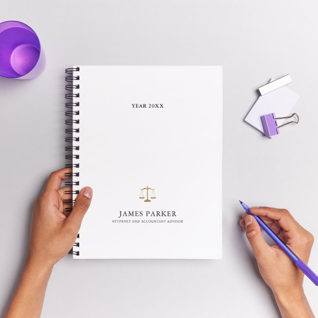 Avocat Avocat Au Barreau Classe Blanc (Lawyer Attorney At Law Classy White Planner)