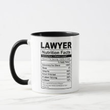 Avocat Cadeau Nutrition Facts Café Mug