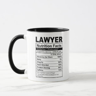 Avocat Cadeau Nutrition Facts Café Mug