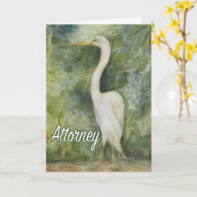 Avocat Carte de remerciements Egret bird (Fleur jaune)