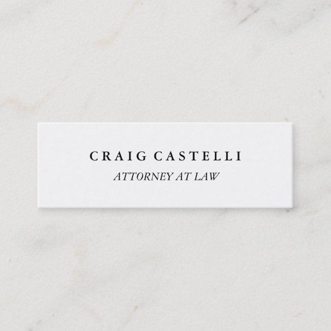 Avocat de taille mince unique Carte de visite noir (Devant)