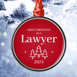 Avocat Élégant Rouge Ornement de Noël 2026