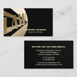 Avocat Gold & Black Unique chez Law Carte de visit