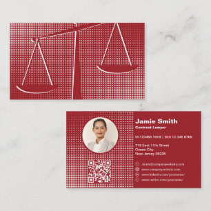 Avocat notaire professionnel Carte de visite rouge