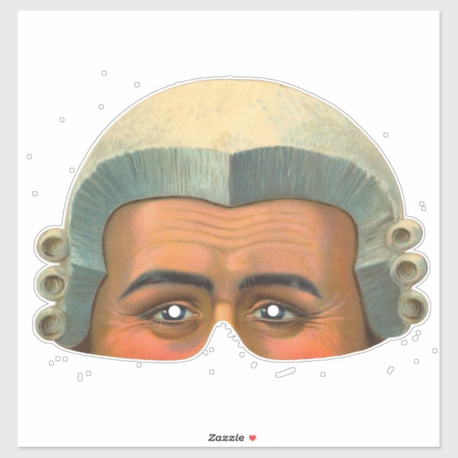 Avocat - Sticker Vintage en Masque Victorien (Feuille)