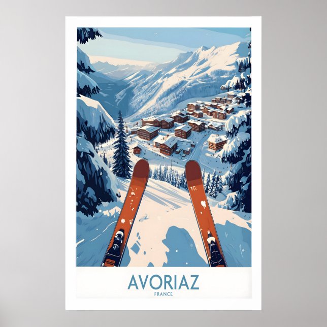 Avoriaz France Impression d'art de ski Chalet de m (Devant)