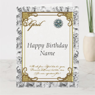 Avril Anniversaire Diamant Carte 8.5x11