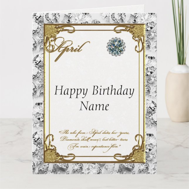 Avril Anniversaire Diamant Carte 8.5x11 (Devant)