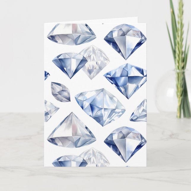 Avril Birthstone Diamond Carte d'anniversaire (Devant)