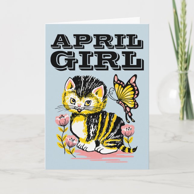AVRIL CARTES D'ACCUEIL POUR FILLE D'ANNIVERSAIRE (Devant)
