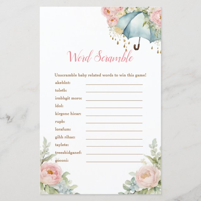 Avril Coussin Parapluie Word Jeux (Devant)