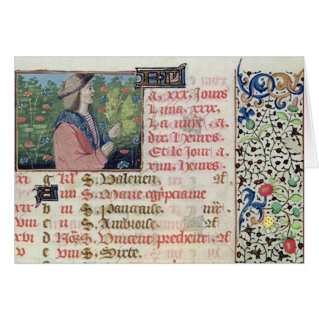 Avril : cueillette de fleurs (Devant horizontal)